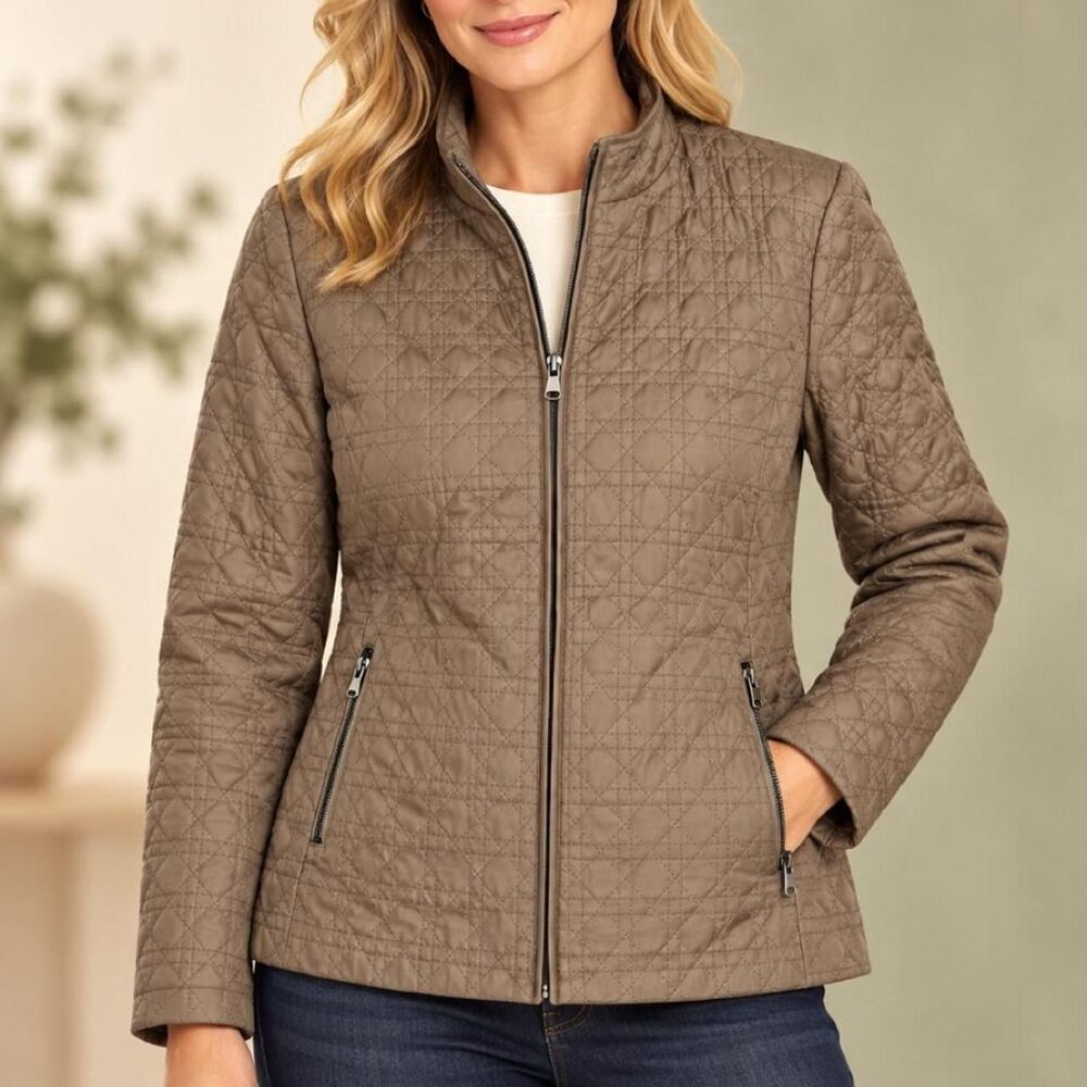 Chico-s Women's Brown and Tan Jacket